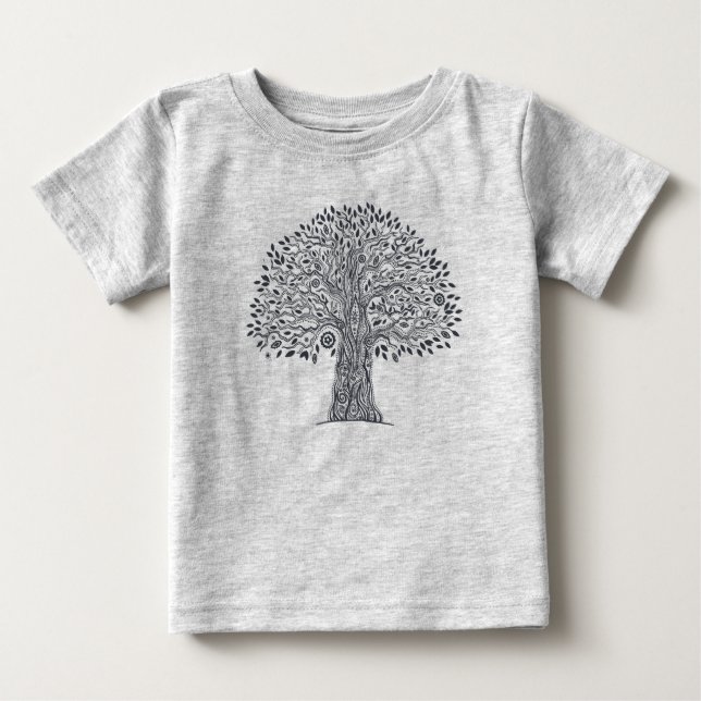Camiseta De Bebé Árbol del Doodle de la vida (Anverso)
