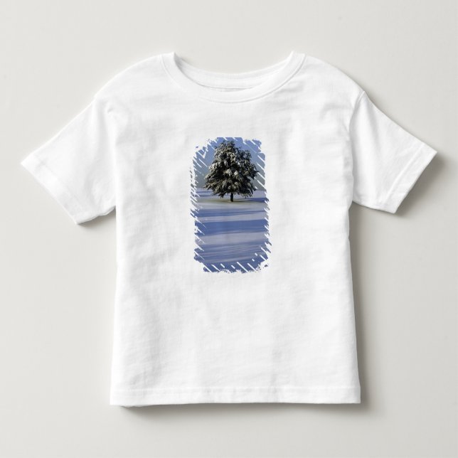 Camiseta De Bebé Árbol en paisaje nevado (Anverso)