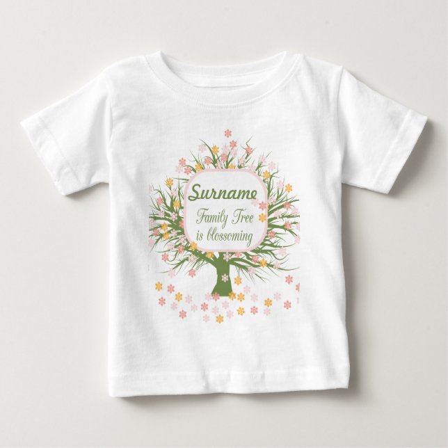 Camiseta De Bebé Árbol familiar floreciente (Anverso)