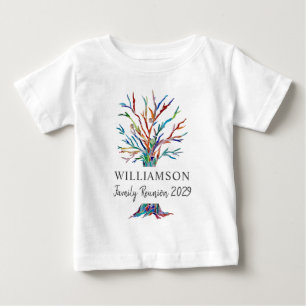 Camiseta De Bebé Árbol genealógico de nombre personalizado Reunión 