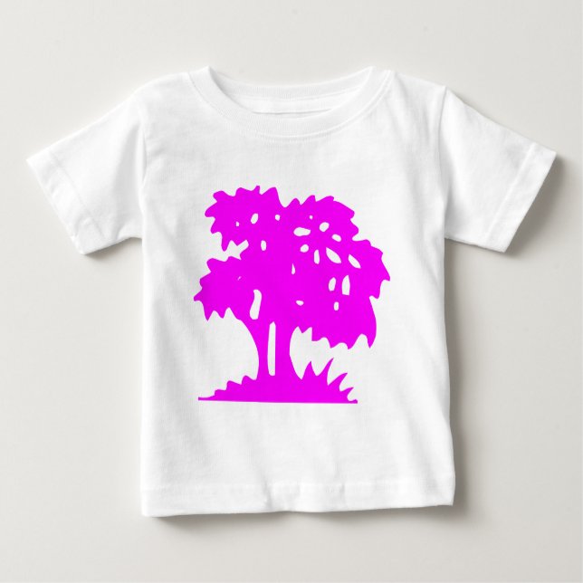 Camiseta De Bebé Árbol personalizado - magenta (Anverso)