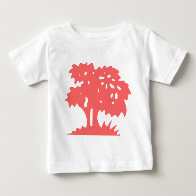 Camiseta De Bebé Árbol personalizado - Rosa tropical (Anverso)