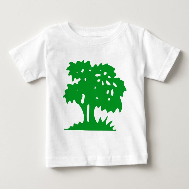 Camiseta De Bebé Árbol personalizado - Verde de hierba (Anverso)
