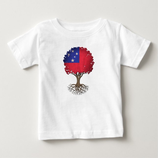 Camiseta De Bebé Árbol samoano de la bandera del personalizable de (Anverso)
