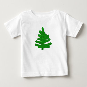 Camiseta De Bebé árbol verde dibujado a mano.