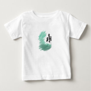 Camiseta De Bebé Árbol verde escandinavo arte simple panza de menta