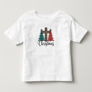 Camiseta De Bebé Árboles de Navidad Cristianos Cruz de Leopardo 