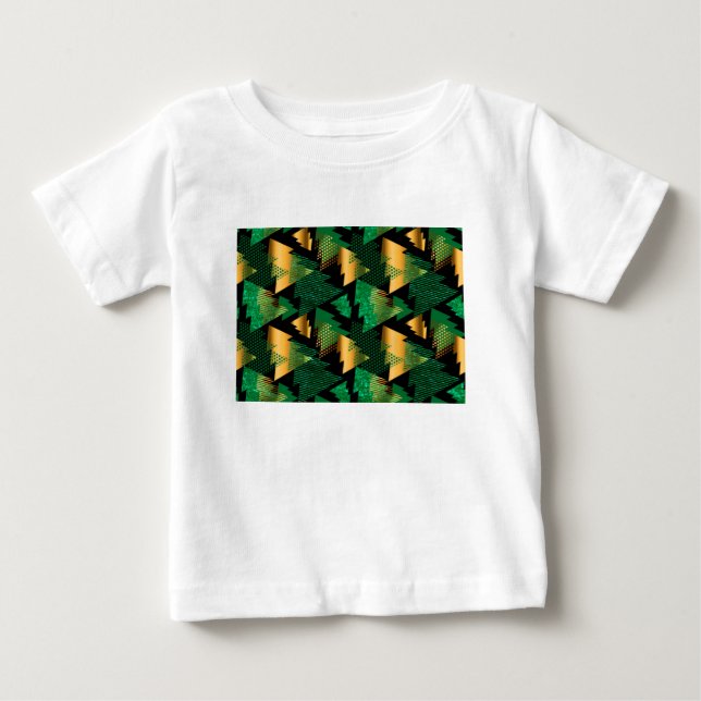Camiseta De Bebé árboles de navidad de oro negro (Anverso)