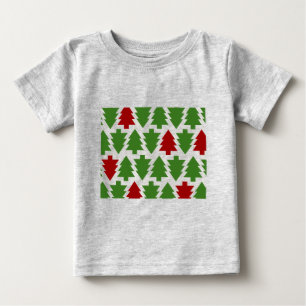 Camiseta De Bebé Árboles de Navidad Patrón de Vacaciones
