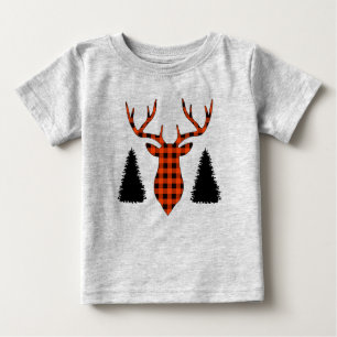 Camiseta De Bebé Árboles de pinos de búfalo de buck de ciervo