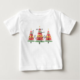 Camiseta De Bebé Árboles navideños acuarelas