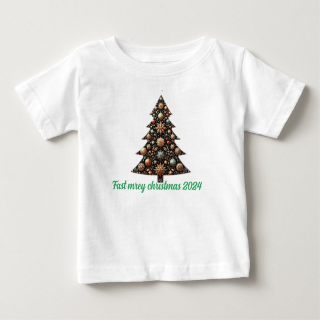 Camiseta De Bebé Árboles navideños festivos (Anverso)