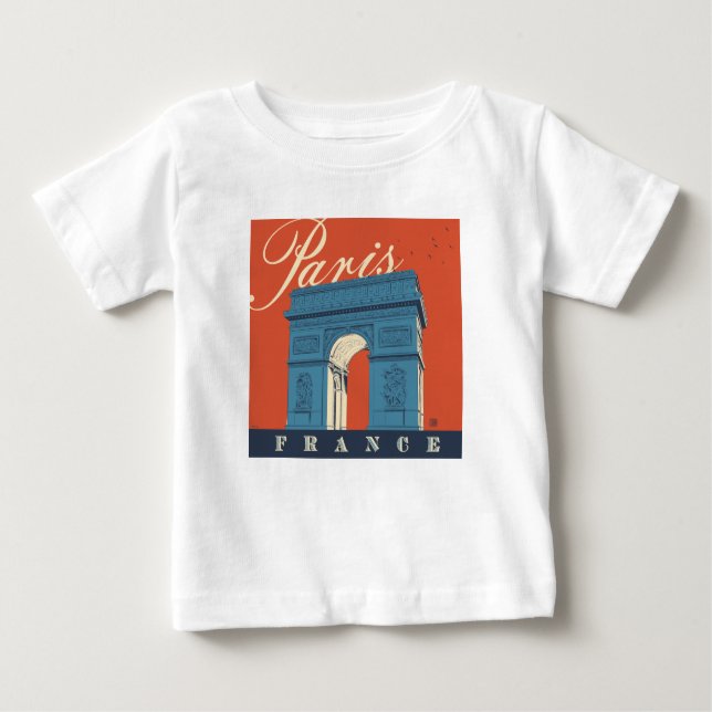 Camiseta De Bebé Arc de Triomphe | París, Francia (Anverso)