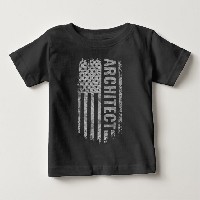 Camiseta De Bebé Architect USA Flag Distressed design (Anverso)
