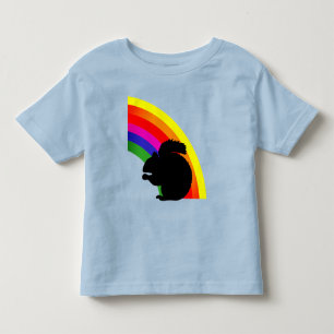 Camiseta De Bebé Arco iris colorido de silueta de ardilla negra