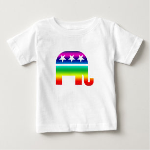 Camiseta De Bebé Arco iris original republicano del elefante