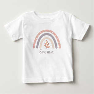 Camiseta De Bebé Arcoíris Boho Genial con Nombre Personalizado