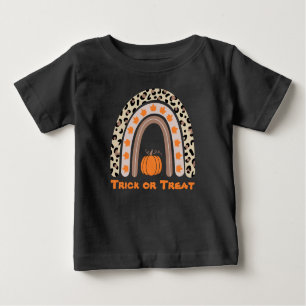 Camiseta De Bebé Arcoiris Caído Con Calabaza Halloween Bebé T-S
