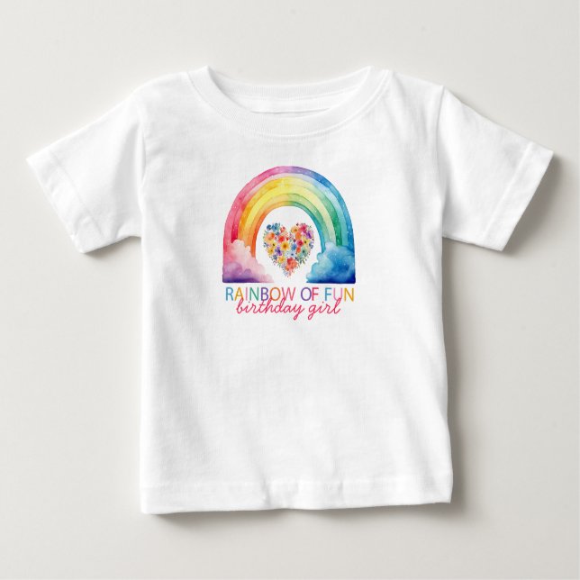 Camiseta De Bebé Arcoiris de divertida Chica de cumpleaños bebé cam (Anverso)
