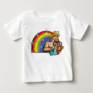 Camiseta De Bebé Arcoíris de los 80 con hombre de Acuario con jarró