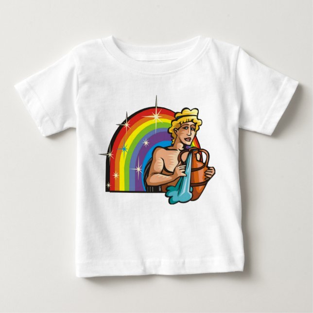 Camiseta De Bebé Arcoiris de los años 1980 con acuario con grano de (Anverso)