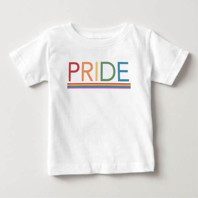 Camiseta de bebé arcoíris de ORGULLO (Anverso)