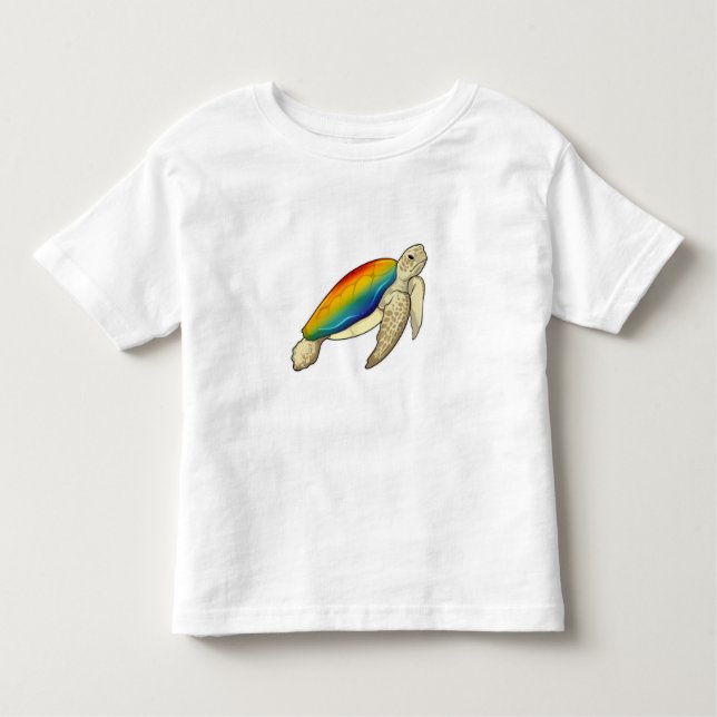 Camiseta De Bebé Arcoiris de tortuga (Anverso)