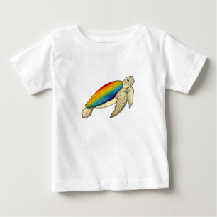 Camiseta De Bebé Arcoiris de tortuga
