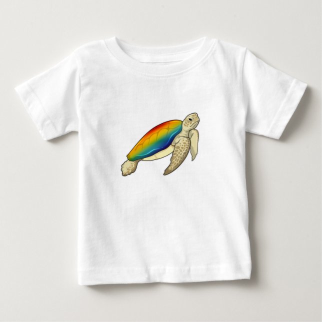 Camiseta De Bebé Arcoiris de tortuga (Anverso)