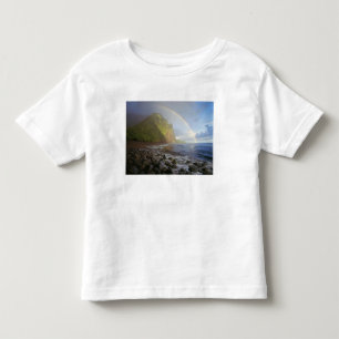 Camiseta De Bebé Arcoiris doble sobre los acantilados del Norte