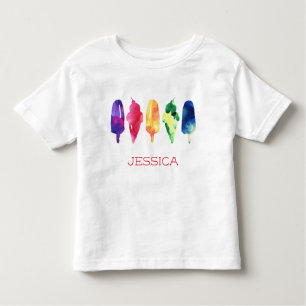 Camiseta De Bebé Arcoiris Hielo Crema Popsicle Personalizado