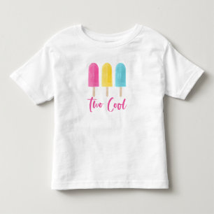 Camiseta De Bebé Arcoíris Pop Dos Cumpleaños Verano Genial Segundo