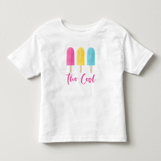 Camiseta De Bebé Arcoíris Pop Dos Cumpleaños Verano Genial Segundo (Anverso)