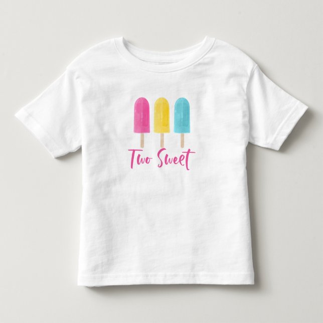 Camiseta De Bebé Arcoíris Pop Dos Dulce verano Cumpleaños 2do (Anverso)
