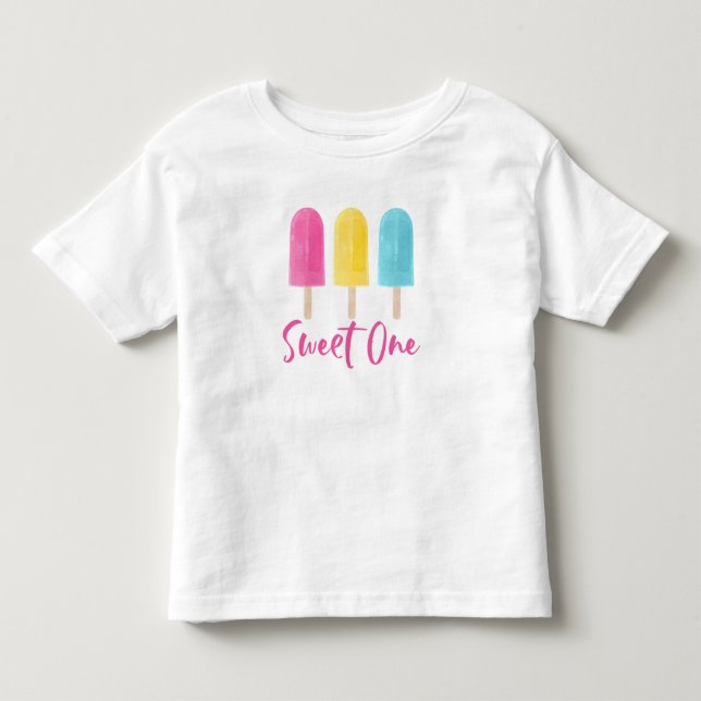Camiseta De Bebé Arcoíris Pops Sweet One cumpleaños 1st verano (Anverso)