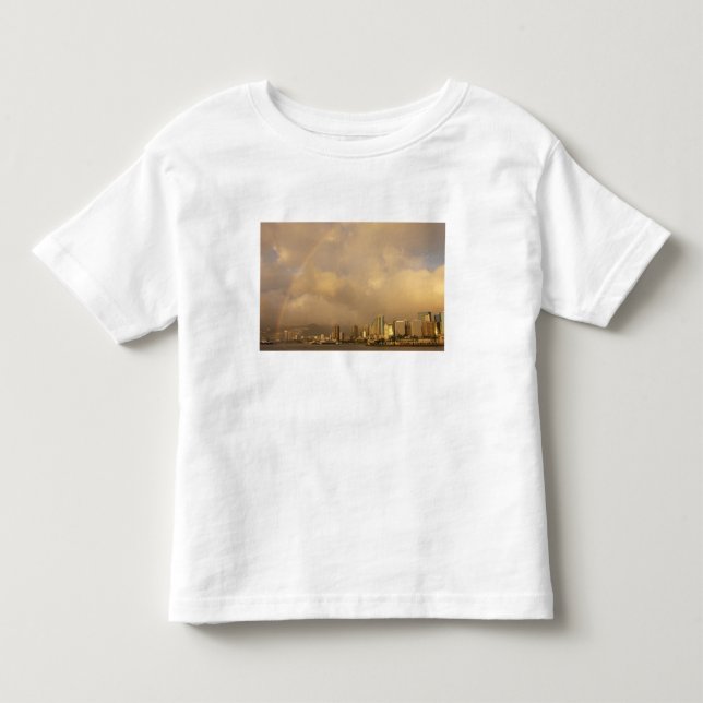 Camiseta De Bebé Arcoíris sobre Honolulu, Hawái, EE. UU. 3 (Anverso)