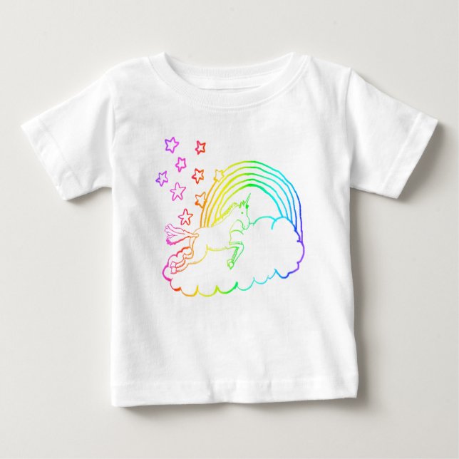 Camiseta De Bebé Arcoiris unicornio (Anverso)
