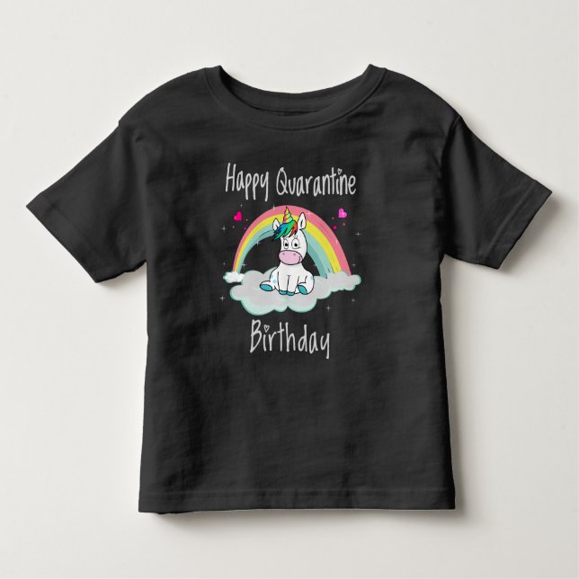 Camiseta De Bebé Arcoiris unicornio de cumpleaños de cuarentena (Anverso)