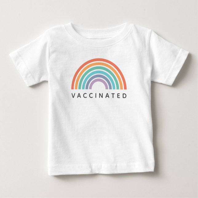 Camiseta De Bebé Arcoiris vacunado | Vacuna Covid Coronavirus (Anverso)