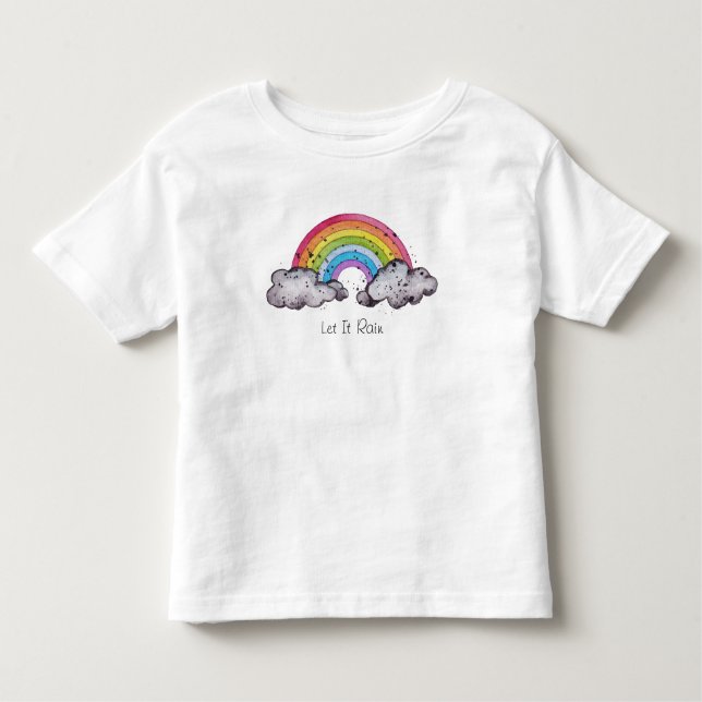 Camiseta De Bebé Arcoiris y nubes de acuarela lindos (Anverso)