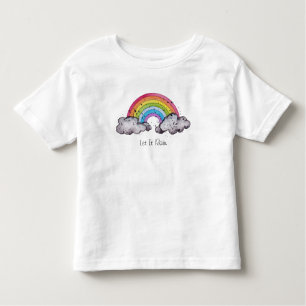 Camiseta De Bebé Arcoiris Y Nubes De Cuadros