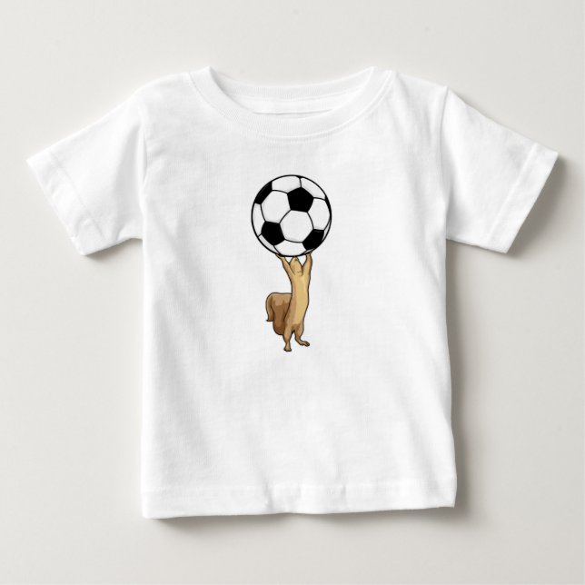 Camiseta De Bebé ardilla con pelota de fútbol (Anverso)