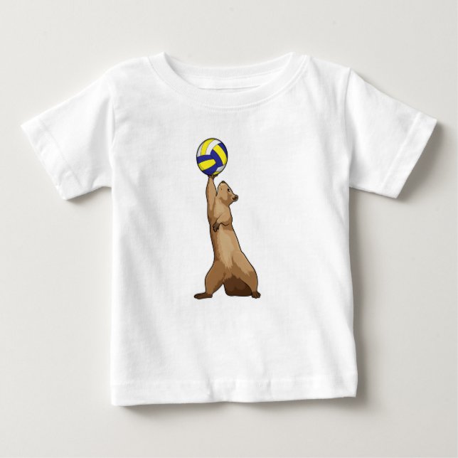 Camiseta De Bebé Ardilla con voleibol (Anverso)