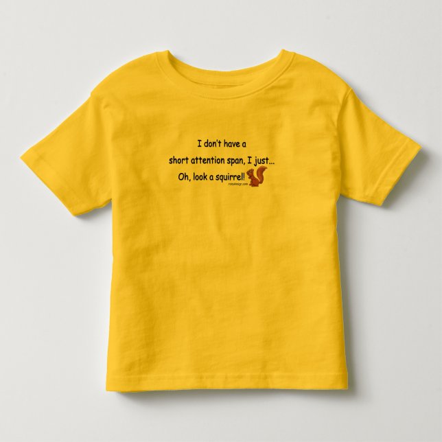 Camiseta De Bebé Ardilla corta de la capacidad de concentración (Anverso)