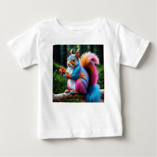 Camiseta De Bebé Ardilla Cuta En La Rama