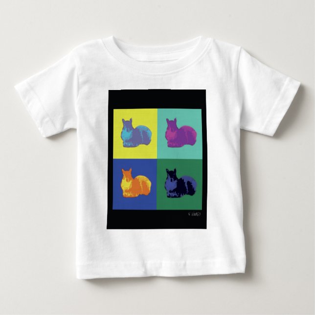 Camiseta De Bebé ardilla de arte pop (Anverso)