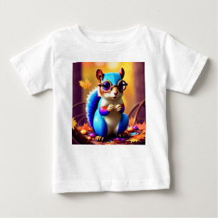 Camiseta De Bebé Ardilla de desenfoque suave con gafas