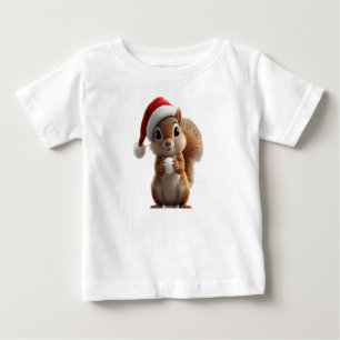 Camiseta de bebé ardilla de Navidad adorable