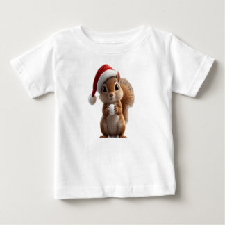 Camiseta de bebé ardilla de Navidad adorable