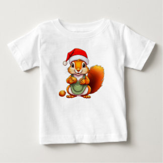 Camiseta De Bebé Ardilla de Navidad – Diseño Navideño para Bebés